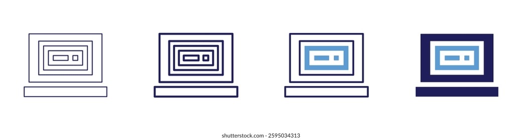 Device rotation icon in 4 different styles. Thin Line, Line, Bold Line, Duotone. Duotone style. Editable stroke.