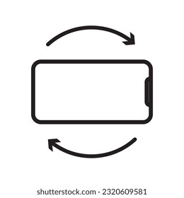 Symbol für die Geräterotation auf weißem Hintergrund. Drehen Sie Ihr Gerät. Smartphone drehen,