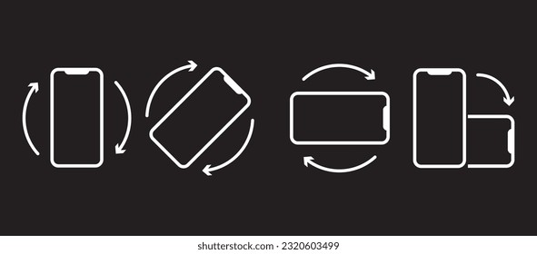 Device rotation symbol. Rotate smartphone isolated icon. Rotate Mobile phone. Turn your device. Rotate smartphone, icon set vector illustration for web site or mobile app