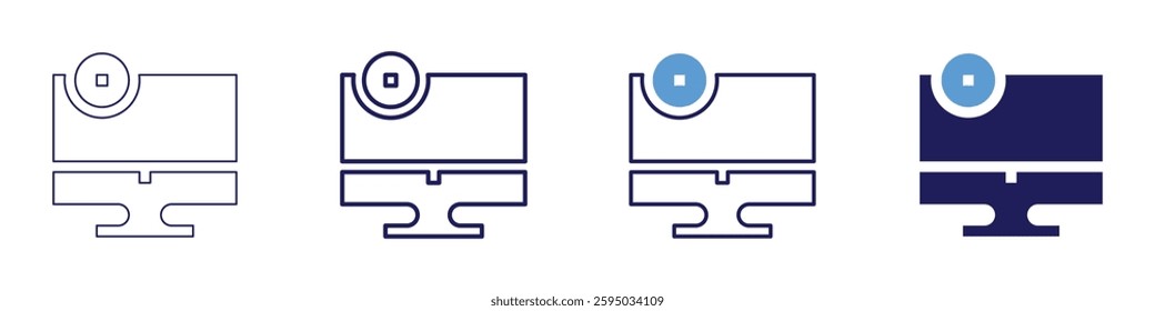 Device scalability icon in 4 different styles. Thin Line, Line, Bold Line, Duotone. Duotone style. Editable stroke.