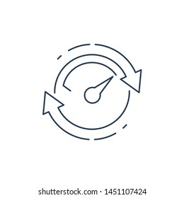 The device scale. Vector linear icon, white background.