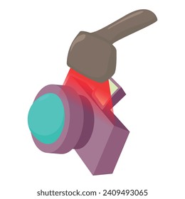 Device scanning icon isometric vector. Scanning equipment checking photo camera. Inventory, checking