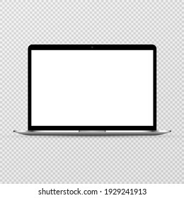 Device Screen Mockup. Laptop Mockup With Blank Screen. Mock Up For Text Or Design. PNG.