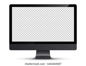 Device screen mockup. Monitor black color with blank screen for you design. Vector EPS10	