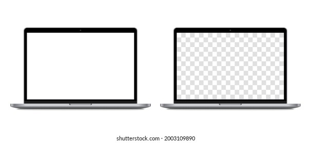 Device screen mockup. Realistic Open Laptop in Blank Screen for you design. Vector EPS10