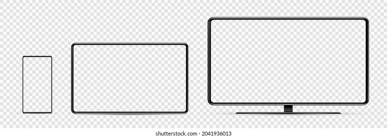 Parodia de la pantalla del dispositivo. Smartphone, tablet y monitor monoblock, con pantalla en blanco para su diseño. Papúa Nueva Guinea. 