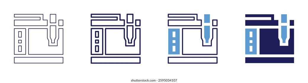 Device security icon in 4 different styles. Thin Line, Line, Bold Line, Duotone. Duotone style. Editable stroke.