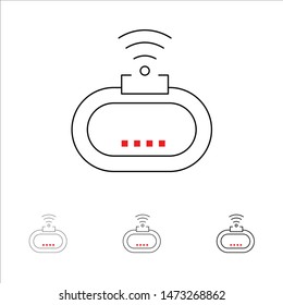 Device, Security, Wifi, Signal Bold and thin black line icon set