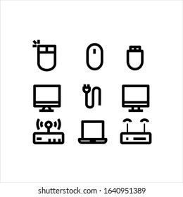 device set icon vector illustration logo template for many purpose. Isolated on white background.