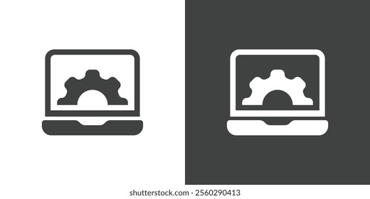 Device setting flat glyph icon. Perfect pixel on white and black background