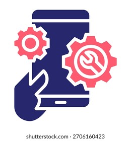 Configuraciones de dispositivo Icon Color Fill Style Ilustración vectorial