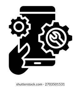 Configuraciones de dispositivo Icon Glyph Style Ilustración vectorial