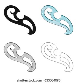  A device for sewing a blue color. The sewing device is used in the atelier.Sewing or tailoring tools kit single icon in cartoon style vector symbol stock illustration.