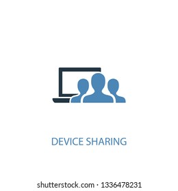 device sharing concept 2 colored icon. Simple blue element illustration. device sharing concept symbol design. Can be used for web and mobile UI/UX