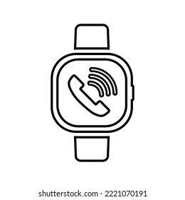 Device, smart watch line icon. Outline vector.