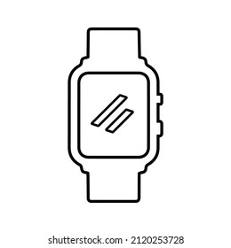 Dispositivo, icono de esquema de reloj inteligente. Vector de arte de línea.