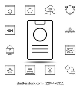 device, smartphone icon. Simple thin line, outline vector element of Web Design Development icons set for UI and UX, website or mobile application
