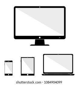 Device : smartphone, tablet, laptop and desktop computer Icons
