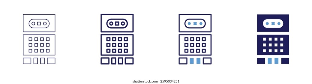 Device speed icon in 4 different styles. Thin Line, Line, Bold Line, Duotone. Duotone style. Editable stroke.