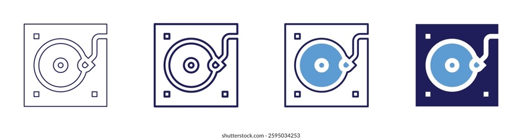 Device stability icon in 4 different styles. Thin Line, Line, Bold Line, Duotone. Duotone style. Editable stroke.