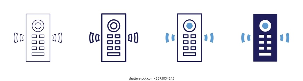 Device standby icon in 4 different styles. Thin Line, Line, Bold Line, Duotone. Duotone style. Editable stroke.