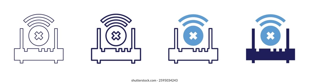 Device streaming icon in 4 different styles. Thin Line, Line, Bold Line, Duotone. Duotone style. Editable stroke.