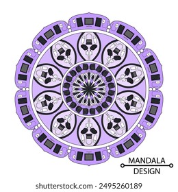 Device  style colour mandala design. Easy Mandala Coloring Book Pages for Adults to Relax, Experiences Give Relief. Resizeable Vector File.