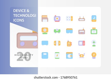 Device and Technologi icon pack isolated on white background. for your web site design, logo, app, UI. Vector graphics illustration and editable stroke. EPS 10.