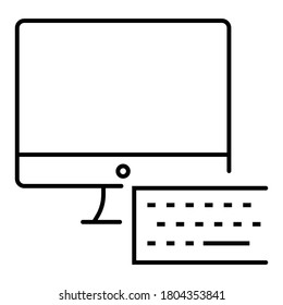 Device and technology Computer monitor, smartphone, tablet and laptop. Vector icon