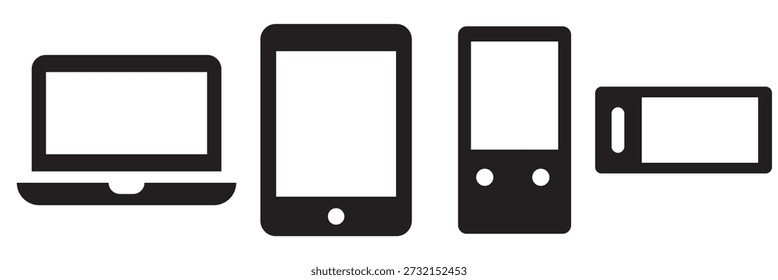 Iconos de Tecnología del dispositivo . Colección de dispositivos digitales minimalistas que muestran dispositivos digitales modernos, ideales para el diseño de la interfaz de usuario, App, Sitios web y presentaciones de tecnología.