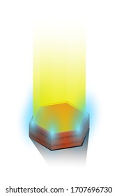 device for teleporting, moving in space and time, secret knowledge. Isolated vector on white background