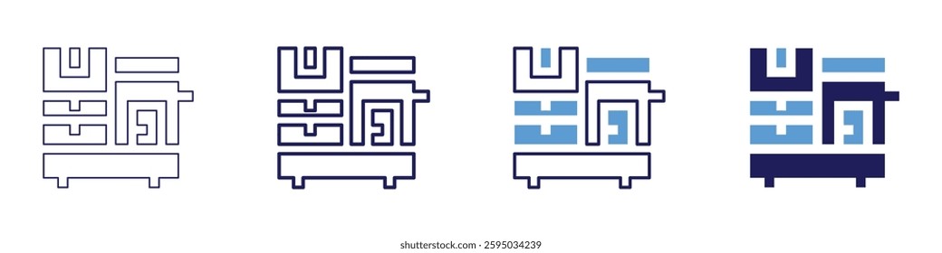 Device testing icon in 4 different styles. Thin Line, Line, Bold Line, Duotone. Duotone style. Editable stroke.