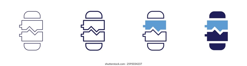 Device tracker icon in 4 different styles. Thin Line, Line, Bold Line, Duotone. Duotone style. Editable stroke.