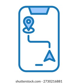 Device Tracking Icon Blue Dualtone Design Vector Illustration