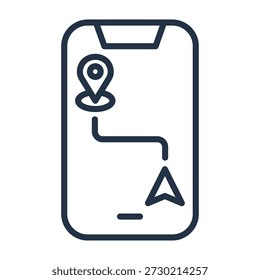Device Tracking Icon Line Design Vector Illustration