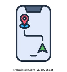 Device Tracking Icon Lineal Color Design Vector Illustration