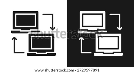 Device Transfer Icon In Black And White Glyph Style