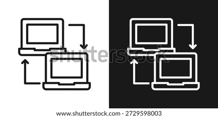Device Transfer Icon In Black And White Line Style