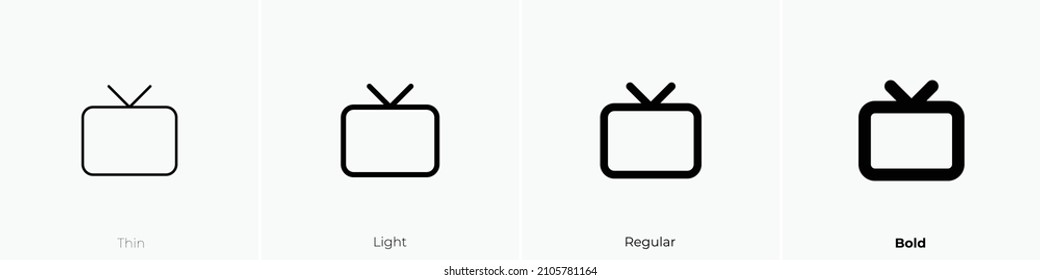 device tv icon. Thin, Light Regular And Bold style design isolated on white background