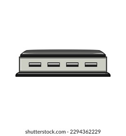 device usb hub cartoon. cable data, technology connection device usb hub sign. isolated symbol vector illustration