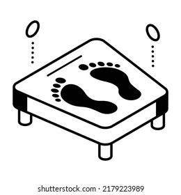 A device used to measure mass or weight, icon of weight scale
