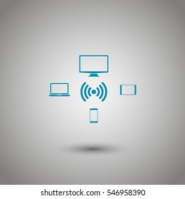device wifi connect vector icon