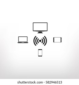 device wifi connect vector icon
