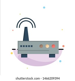 Device, Wifi, Signal, Education Abstract Flat Color Icon Template. Vector Icon Template background