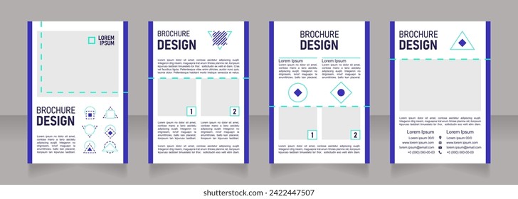 Devices blank brochure design. Template set with copy space for text. Premade corporate reports collection. Editable 4 paper pages. Bahnschrift SemiLight, Bold SemiCondensed, Arial Regular fonts used