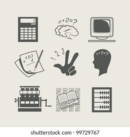 devices for calculation set icon vector illustration