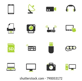 devices color vector icons for web and user interface design