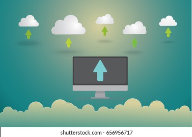 Devices connected to Cloud computing.