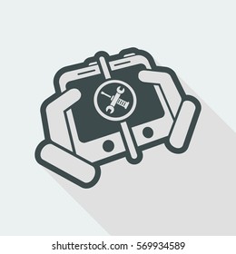 Devices connecting setting - long shadow icon