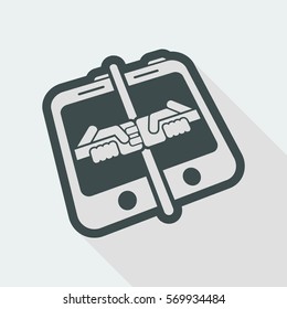 Devices connection - long shadow icon